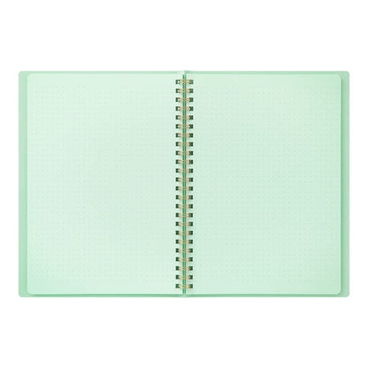 DESIGNPHIL Midori 15333006 Notebook, Ring Notebook, Color, Dot Square, Green, A5