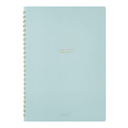 Midori 15334006 Notebook, Ring Notebook, Color, Dot Square, Blue, A5