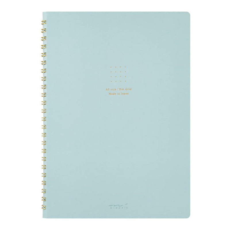 Midori 15334006 Notebook, Ring Notebook, Color, Dot Square, Blue, A5