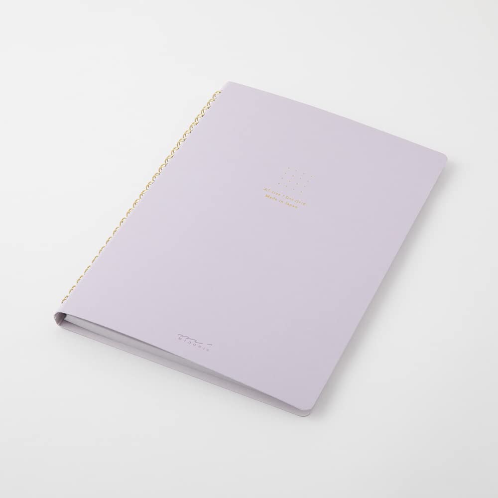 DESIGNPHIL Midori 15335006 Notebook, Ring Notebook, Color, Dot Square, Purple, A5