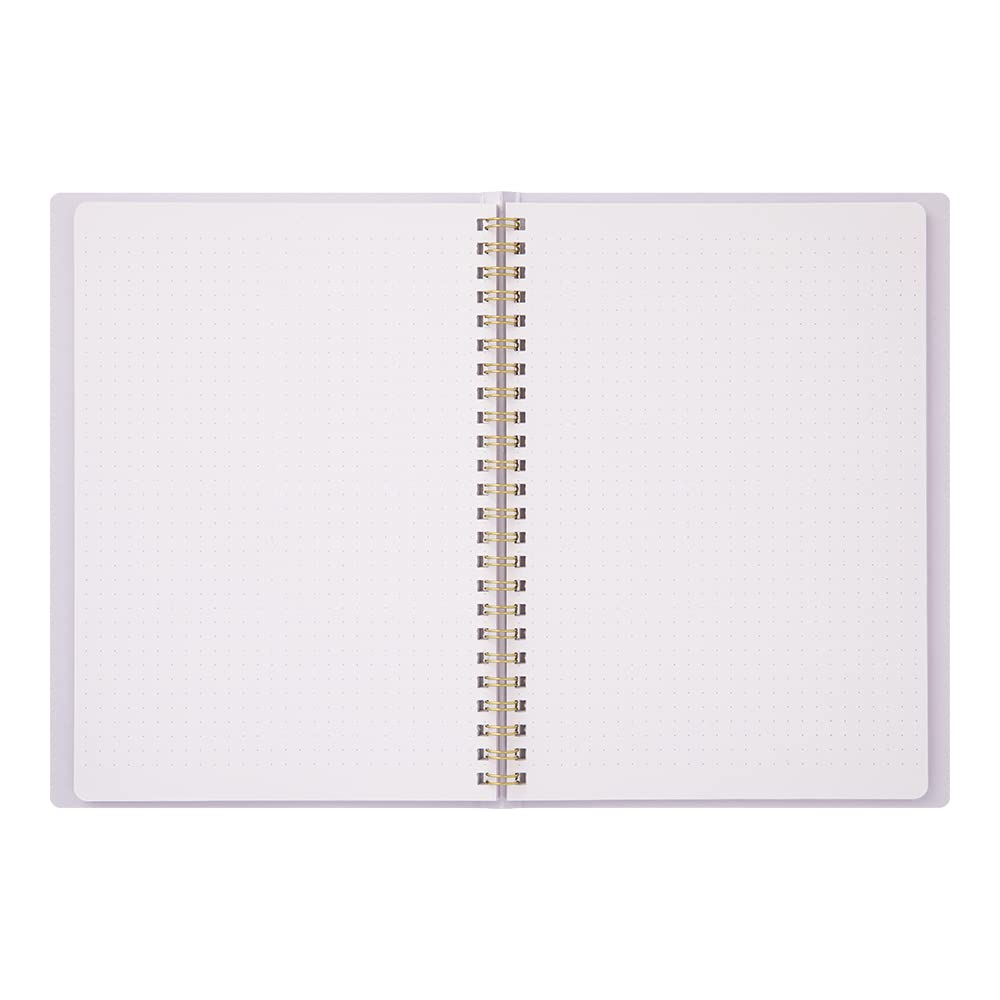DESIGNPHIL Midori 15335006 Notebook, Ring Notebook, Color, Dot Square, Purple, A5