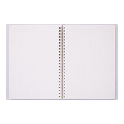 DESIGNPHIL Midori 15335006 Notebook, Ring Notebook, Color, Dot Square, Purple, A5