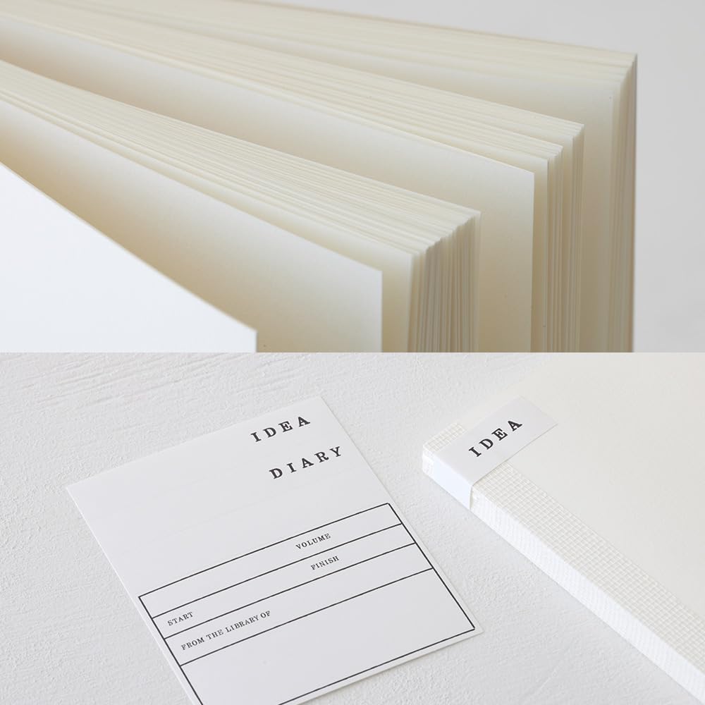 DESIGNPHIL Midori 15347006 Notebook, MD Notebook, Cotton, A5 Square, Unruled