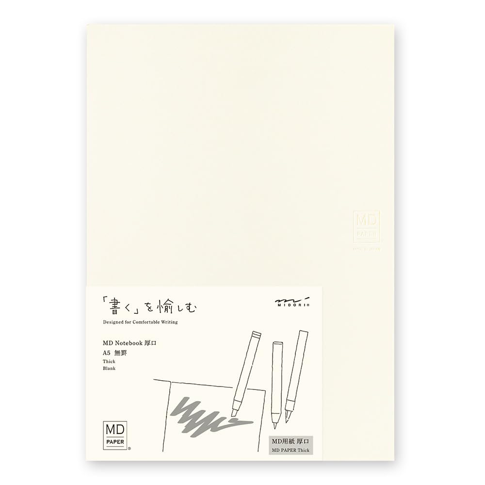 DESIGNPHIL Midori 15350006 Notebook, MD Notebook, A5, Thick, Unruled