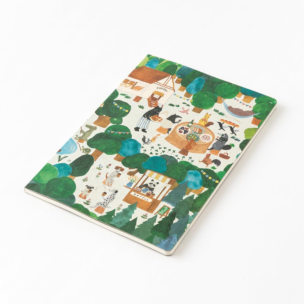 Midori 15352006 Notebook, Loose Log, Forest Animal Pattern, B6