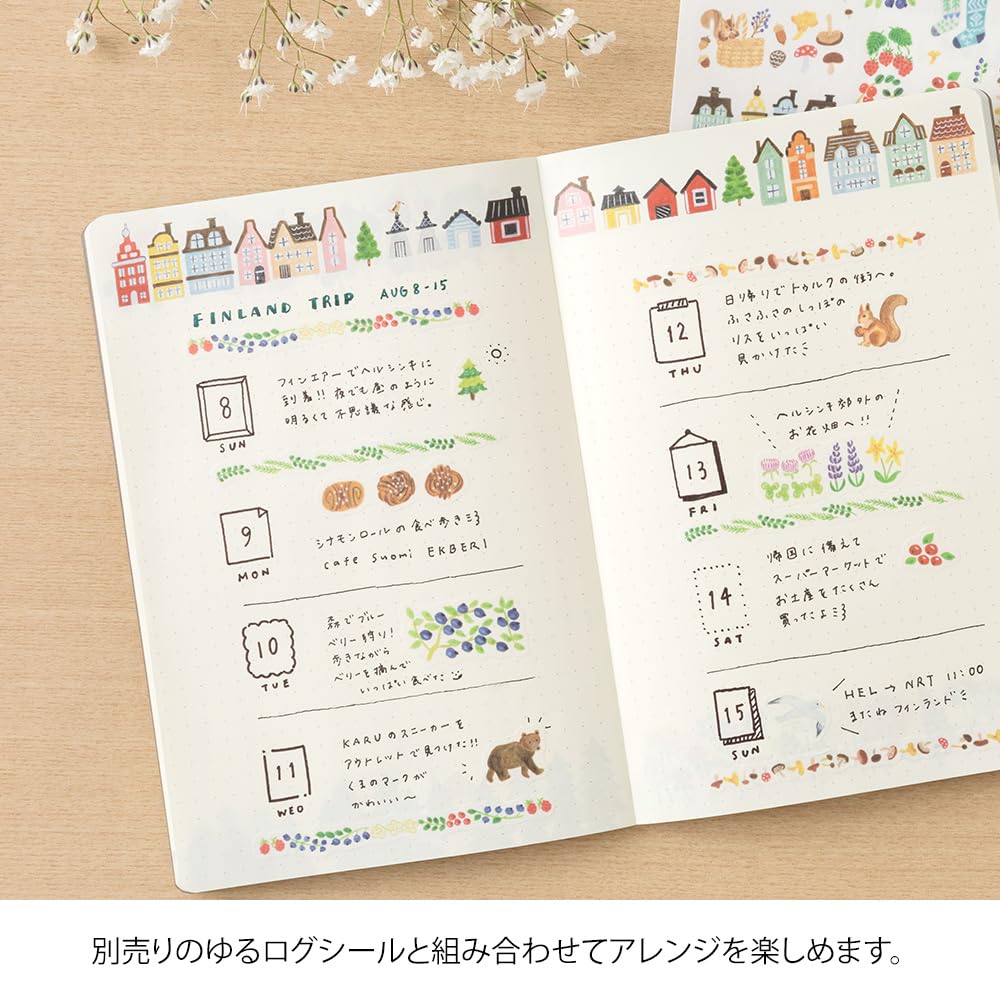 Midori Notebook Loose Log Scandinavian Pattern B6 1535 4006