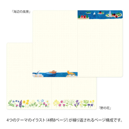 Midori Notebook Loose Log Scandinavian Pattern B6 1535 4006