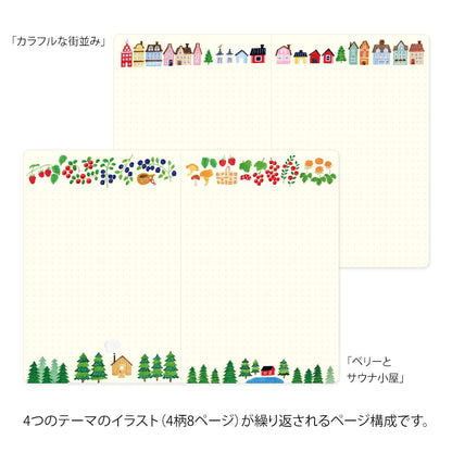 Midori Notebook Loose Log Scandinavian Pattern B6 1535 4006