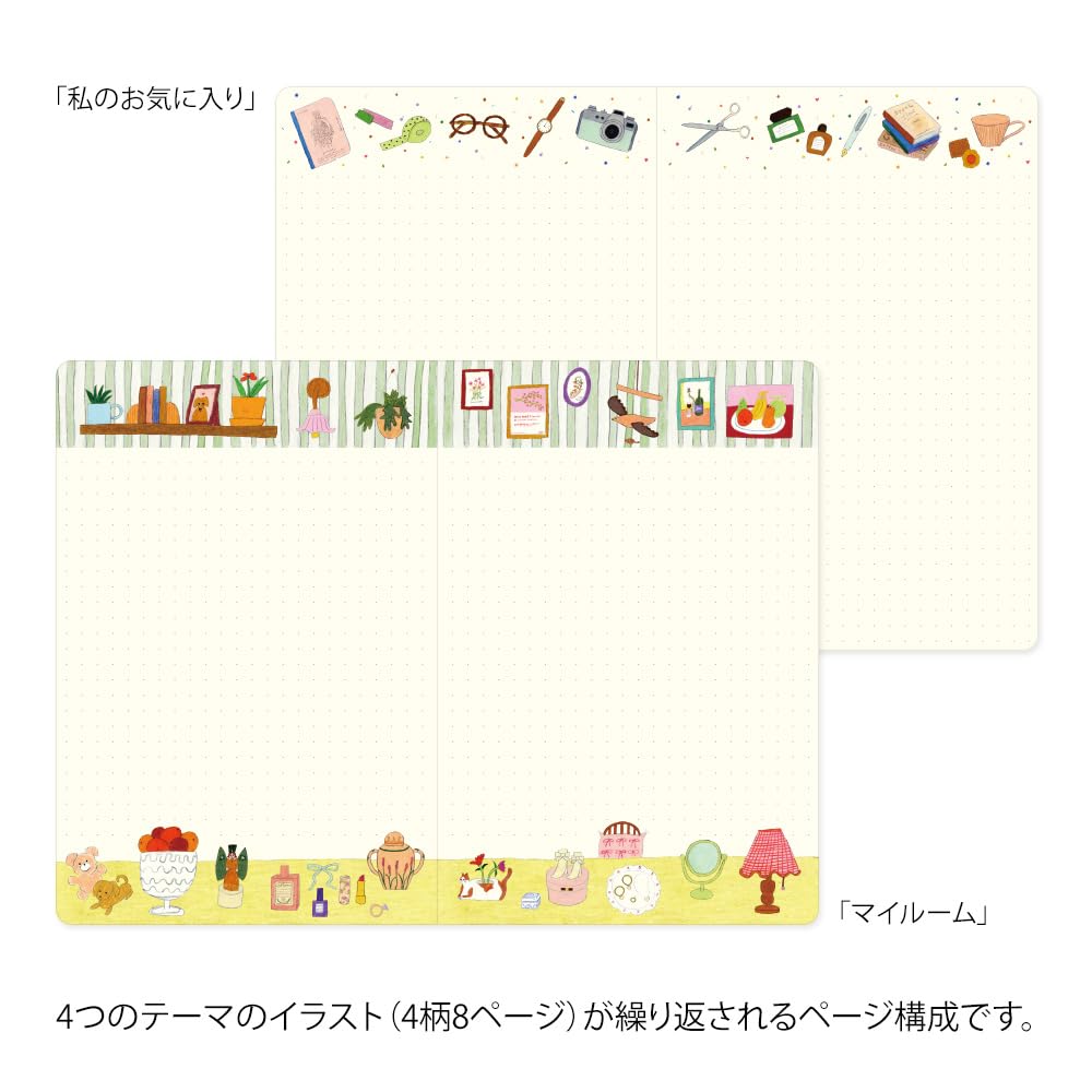 Midori 15355006 Notebook, Loose Log My Life Pattern, B6