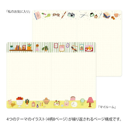 Midori 15355006 Notebook, Loose Log My Life Pattern, B6