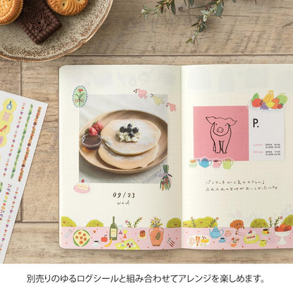 Midori 15355006 Notebook, Loose Log My Life Pattern, B6
