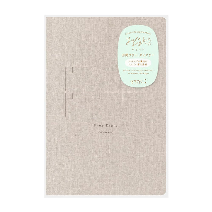 Midori 15357006 Notebook, Loose Log, Monthly Free B6