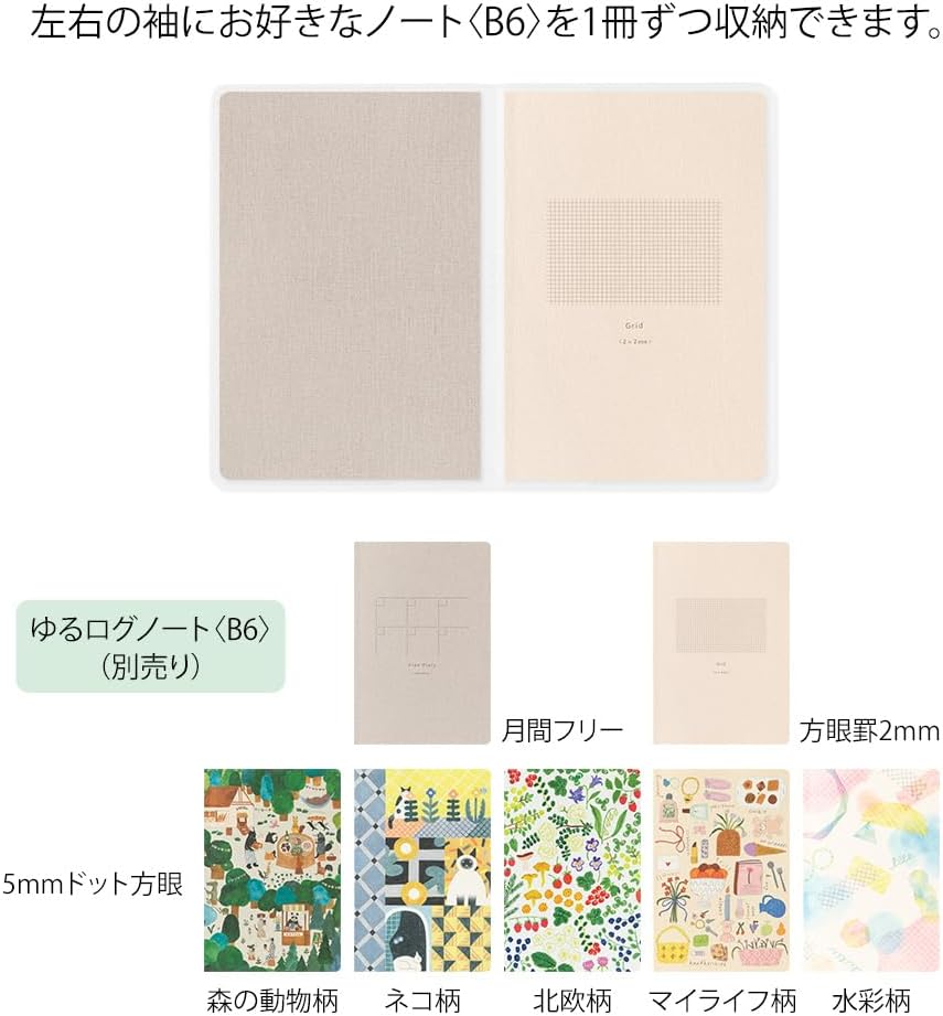 Transparent PVC Midori Yuru Log Notebook Cover B6