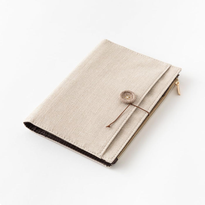Midori Yuru Log Notebook Cover <B6>  Cloth Beige