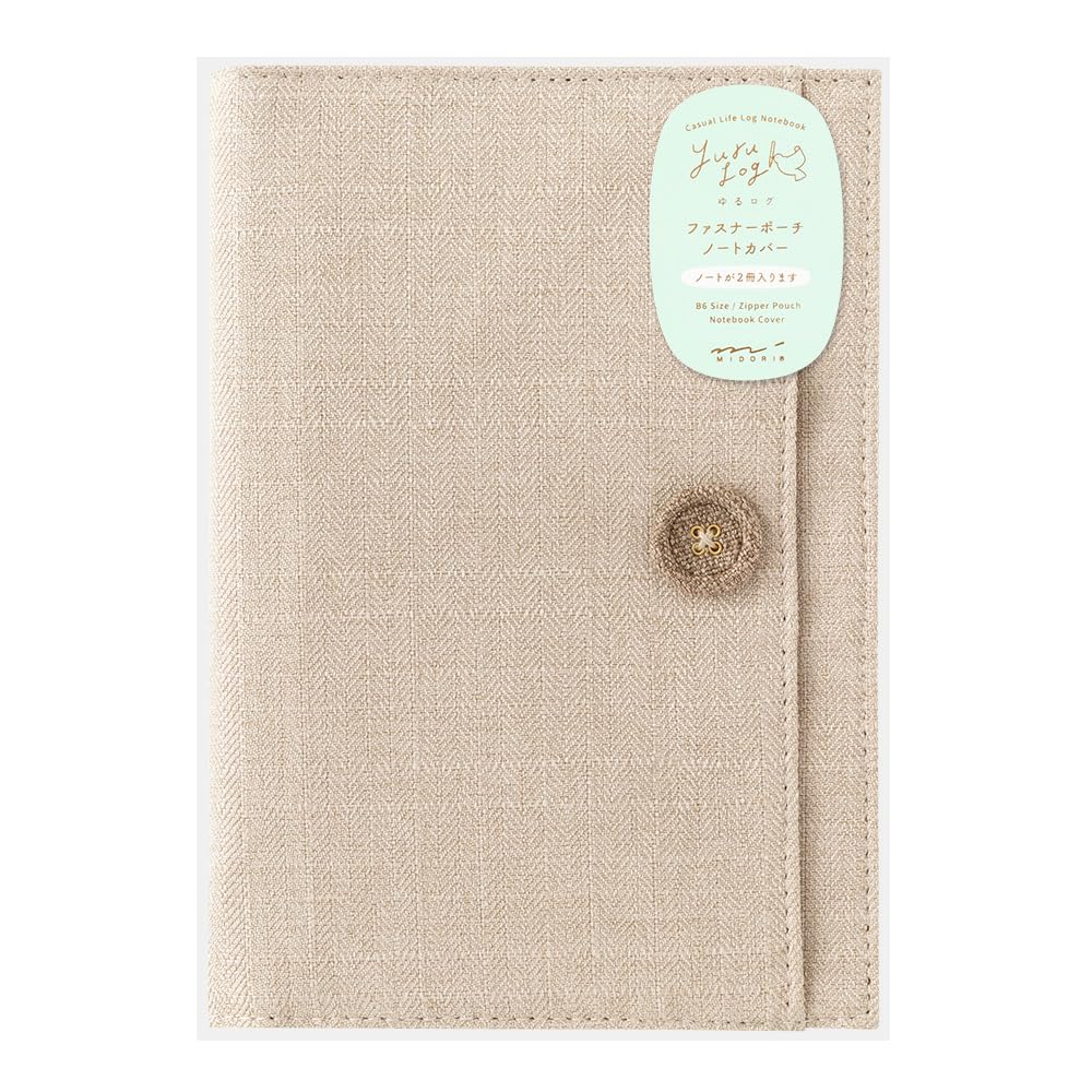 Midori Yuru Log Notebook Cover <B6>  Cloth Beige