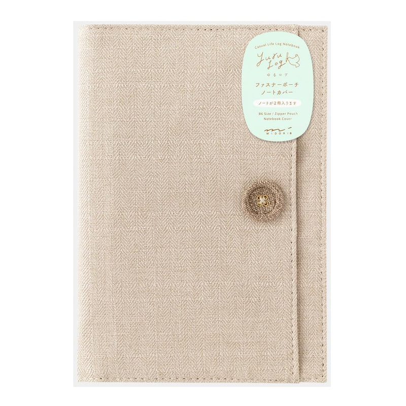 Midori Yuru Log Notebook Cover <B6>  Cloth Beige