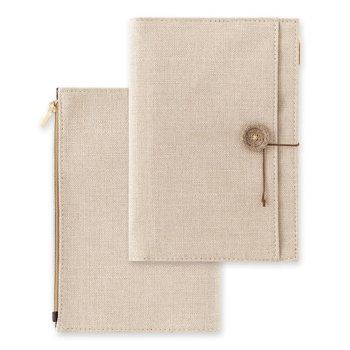 Midori Yuru Log Notebook Cover <B6>  Cloth Beige