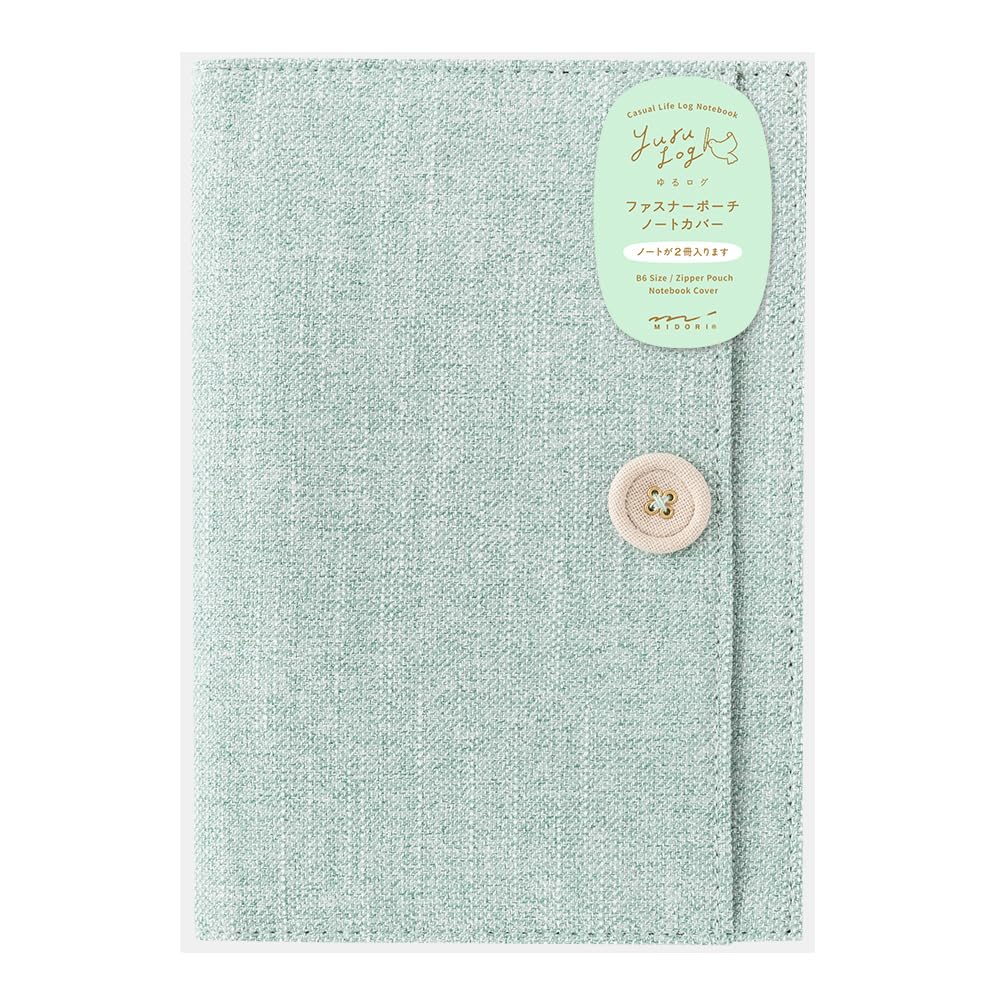 Midori Yuru Log Notebook Cover <B6>  Cloth Light Blue
