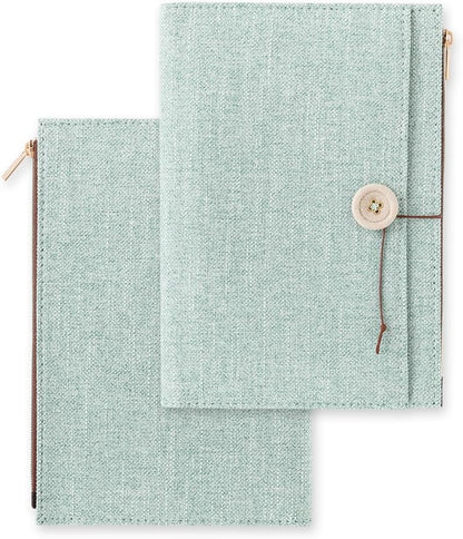 Midori Yuru Log Notebook Cover <B6>  Cloth Light Blue