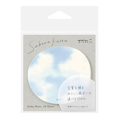 Midori MDR19070006 Sticky Paper Transparent Sky Pattern Light Blue