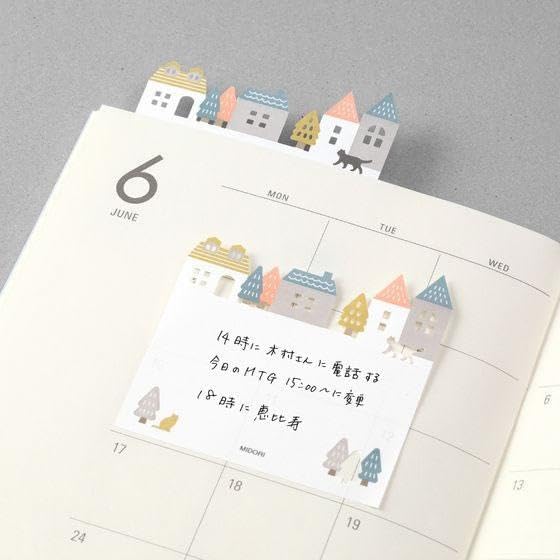 Midori MDR19076006 Sticky Paper Die Cutting Street Pattern