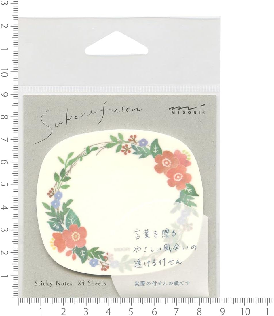 Sticky Paper 19080006 Transparent Floral Pattern Stylish Elegant Message
