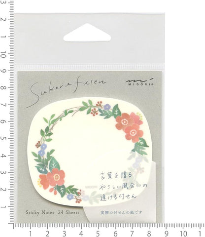 Sticky Paper 19080006 Transparent Floral Pattern Stylish Elegant Message