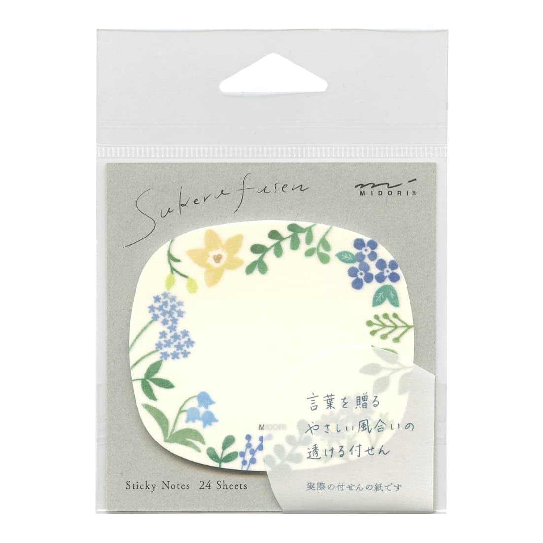 Sticky Paper 19080006 Transparent Floral Pattern Stylish Elegant Message