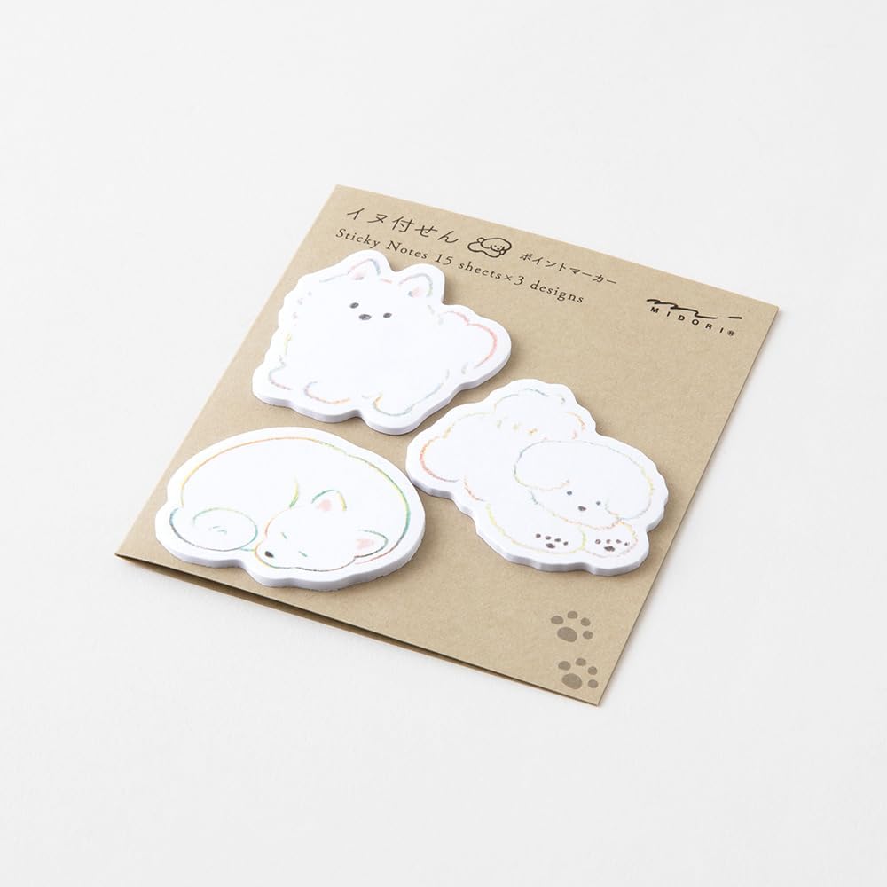 White Dog Sticky Notes by Midori
