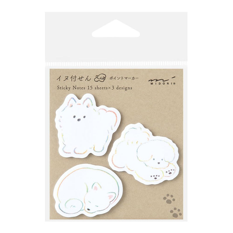 White Dog Sticky Notes by Midori