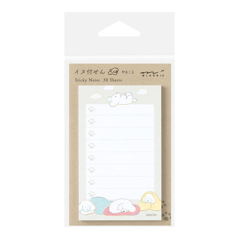 Midori 19094006 Sticky Notes, Sticky Paper, Doing, Dog Pattern
