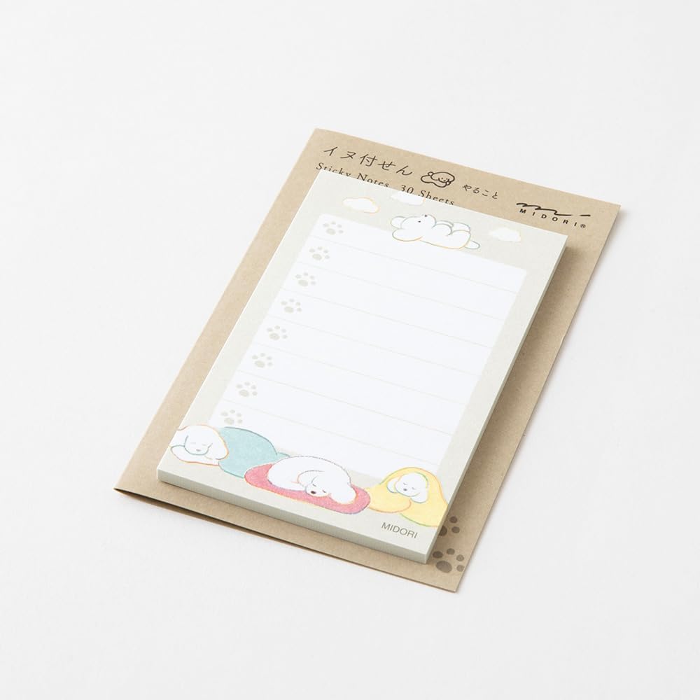 Midori 19094006 Sticky Notes, Sticky Paper, Doing, Dog Pattern