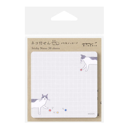 Midori 19096006 Sticky Notes, Sticky Paper with Balls and Cats