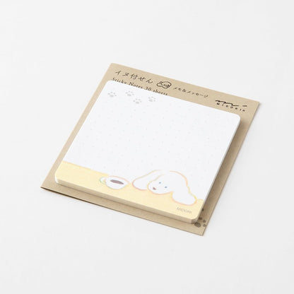 Midori 19098006 Sticky Notes Paper Coffee and Dog Pattern