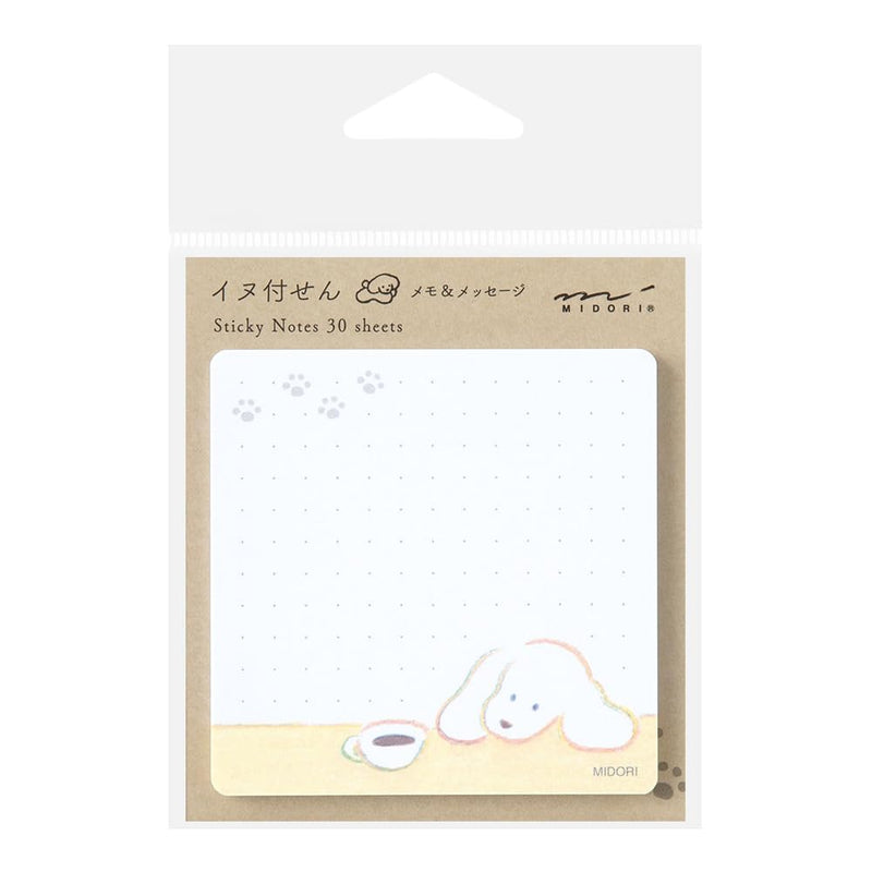 Midori 19098006 Sticky Notes Paper Coffee and Dog Pattern