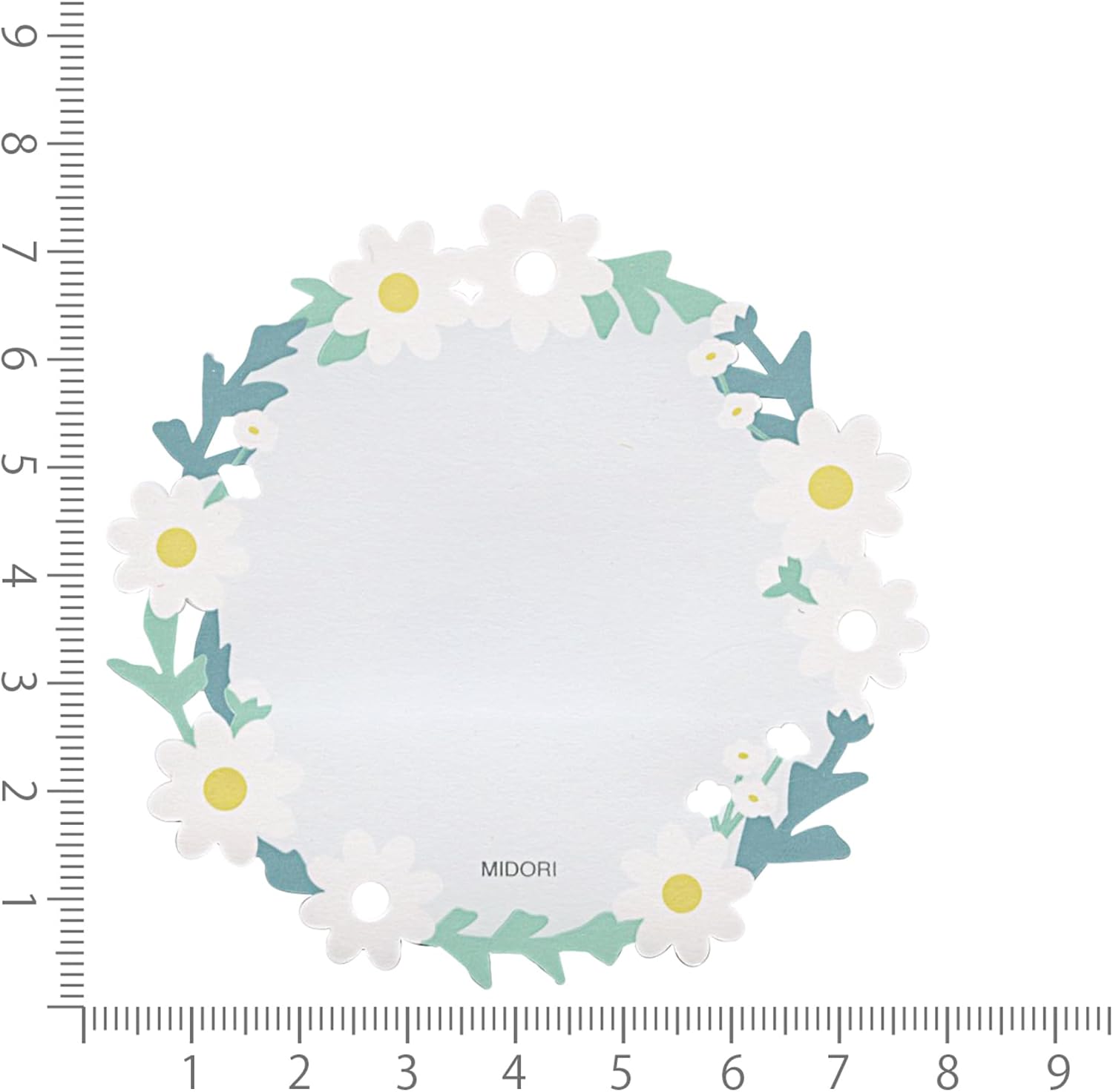 MIDORI 19104006 Sticky Paper Die Cutter, Wreath Pattern, White