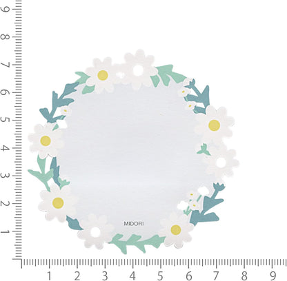 MIDORI 19104006 Sticky Paper Die Cutter, Wreath Pattern, White