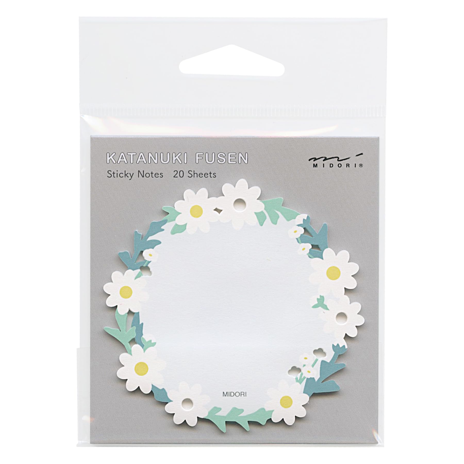 MIDORI 19104006 Sticky Paper Die Cutter, Wreath Pattern, White