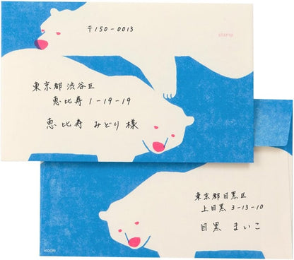 Midori Envelope White Bear
