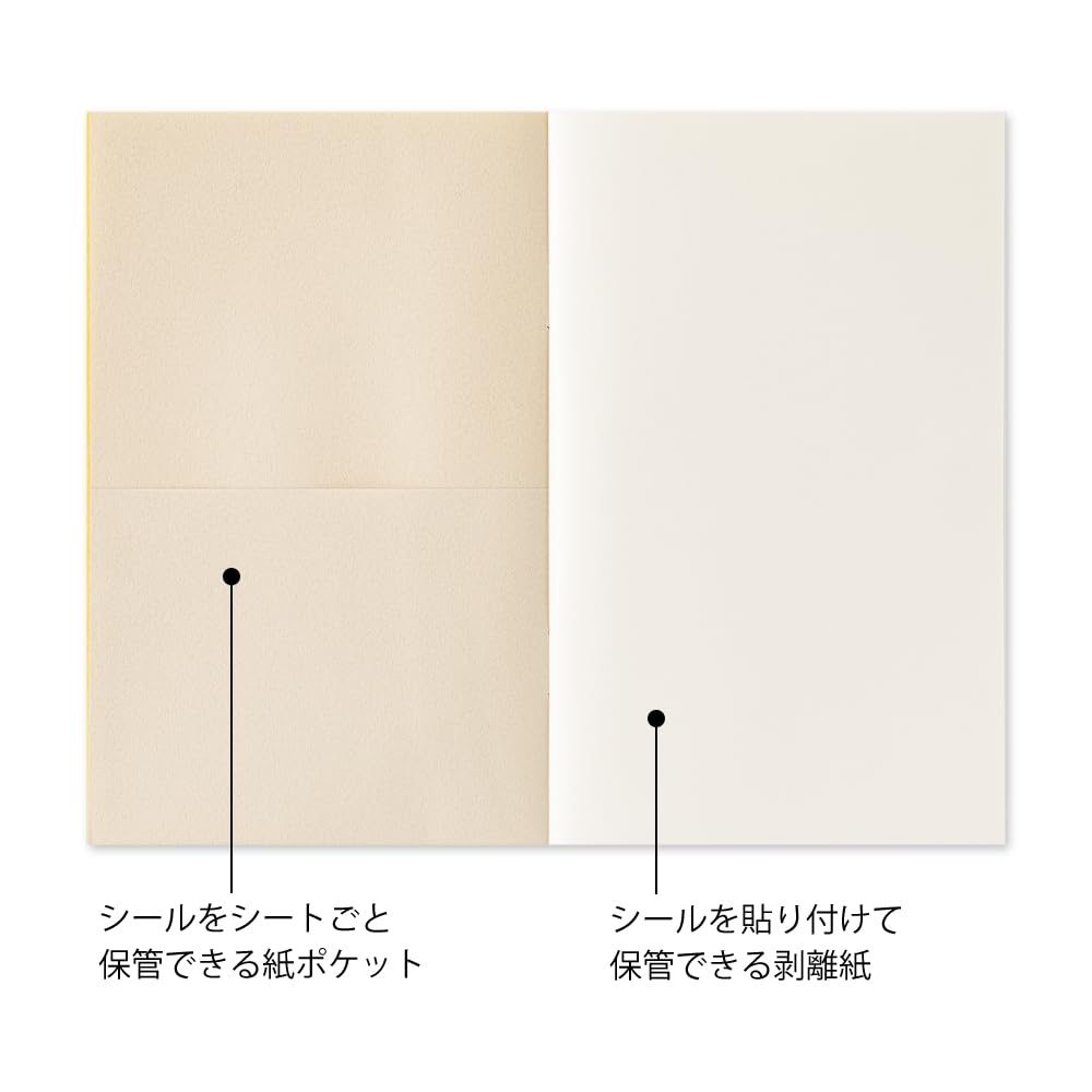 Midori Sticker Book with Pockets, Yellow, 20 Pages 34505006