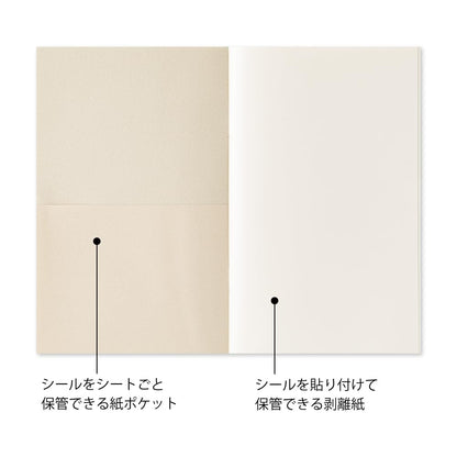 Midori 34506006 Sticker Book with Pockets, Light Blue, 20 Pages