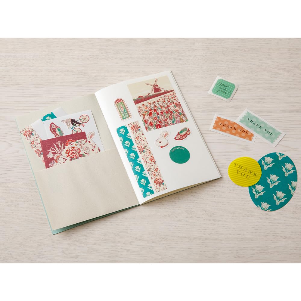 Midori 34506006 Sticker Book with Pockets, Light Blue, 20 Pages