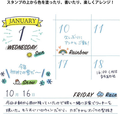 Midori 35375006 Rotating Stamp, Day and Weather Pattern