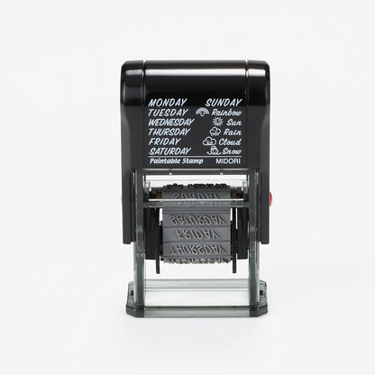 Midori 35375006 Rotating Stamp, Day and Weather Pattern