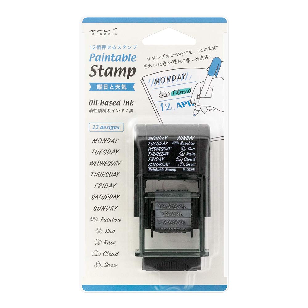 Midori 35375006 Rotating Stamp, Day and Weather Pattern