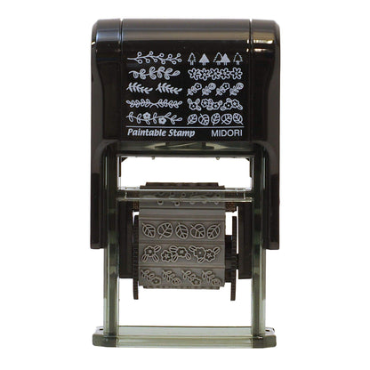 Midori 35383006 Stamp, Rotating Stamp, Plant Pattern