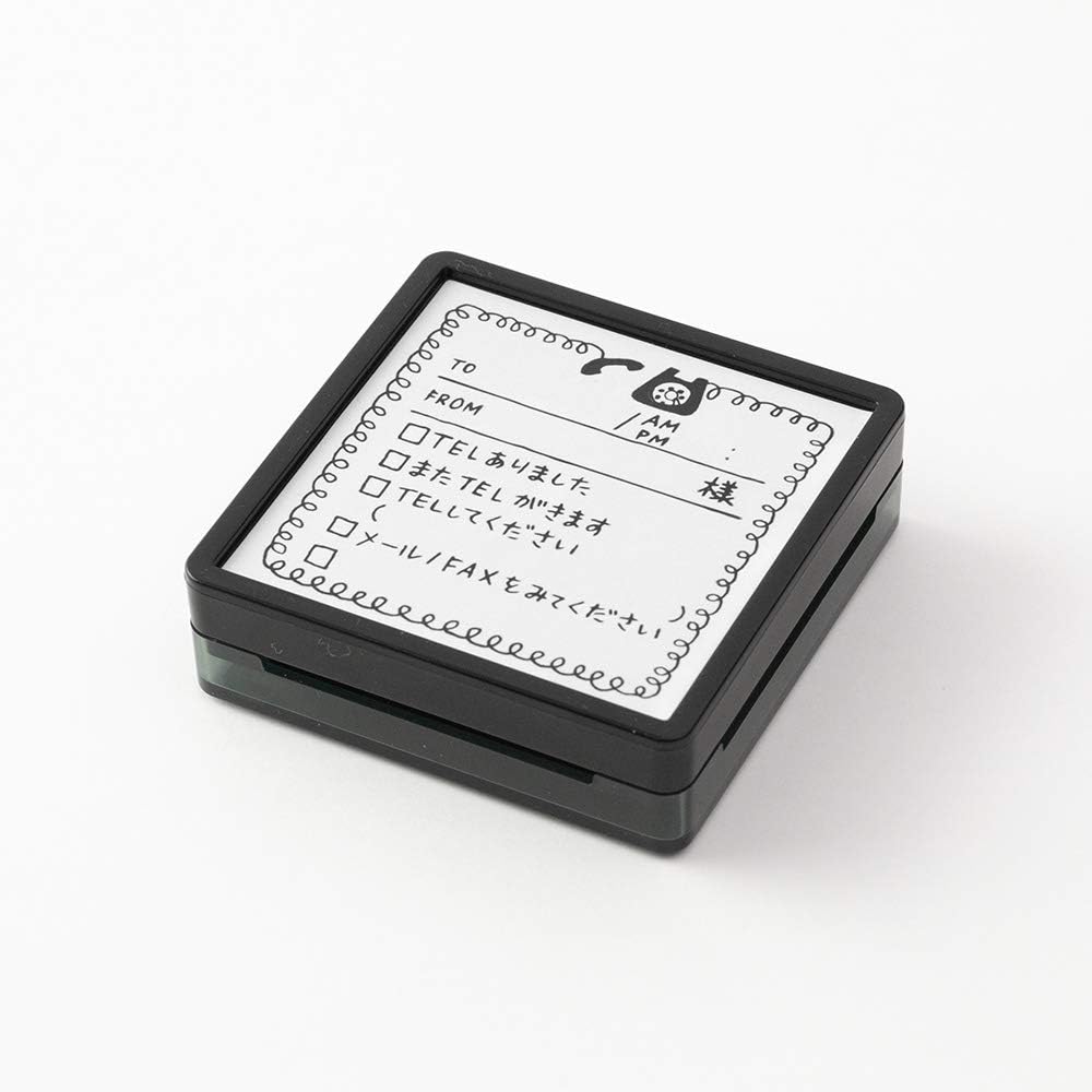 DESIGNPHIL Midori 35404006 Stamp, Self Sealing Stamp, Phone Pattern, H61×W61×D19mm