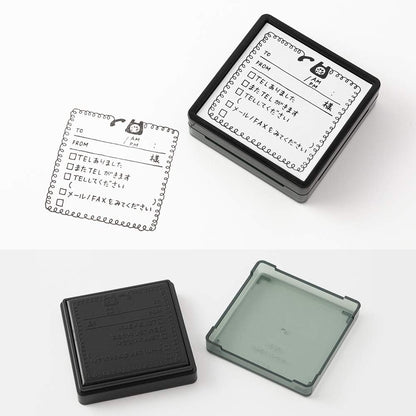 DESIGNPHIL Midori 35404006 Stamp, Self Sealing Stamp, Phone Pattern, H61×W61×D19mm