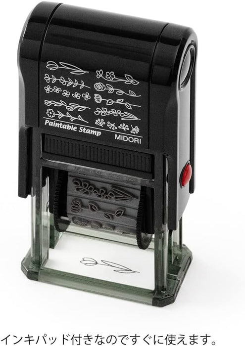 Midori 35443006 Rotating Stamp, Floral Pattern