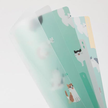 Midori 3 Pockets Clear Folder <A4>  Cats A